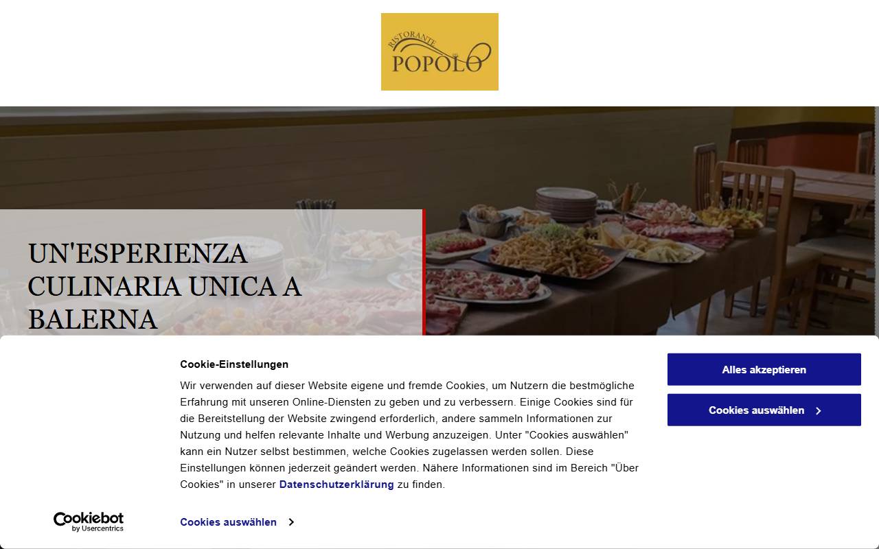 Anteprima del sito: Ristorante del Popolo di Elena Canonica-Steib