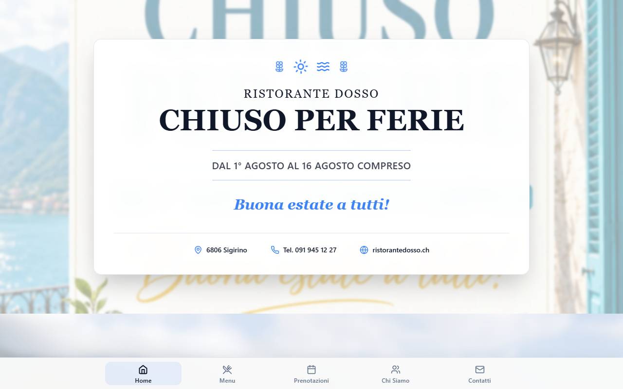 Anteprima del sito: Ristorante Dosso Sagl