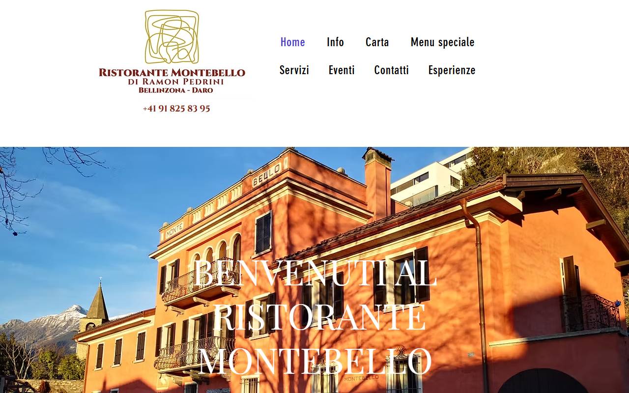 Anteprima del sito: Ristorante Montebello di Ramon Pedrini