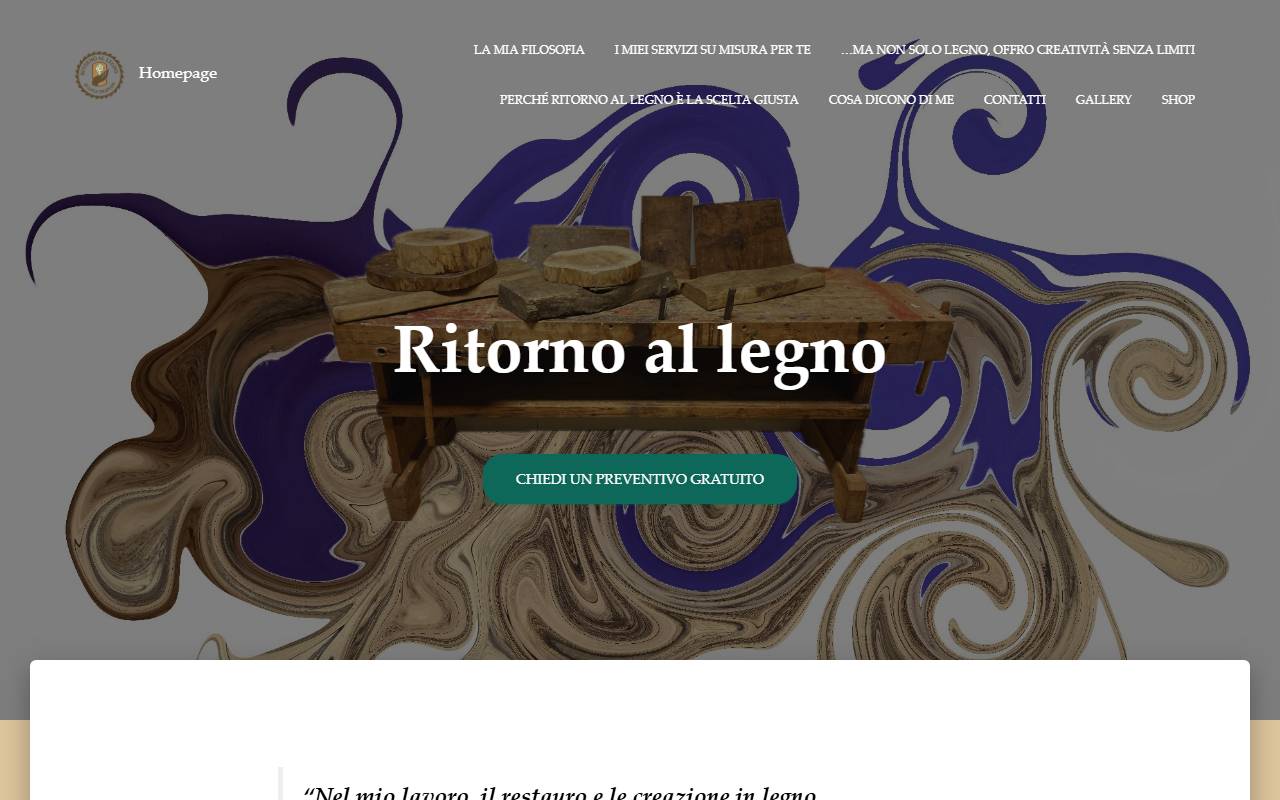 Anteprima del sito: Ritorno al legno di Luca Chiappini