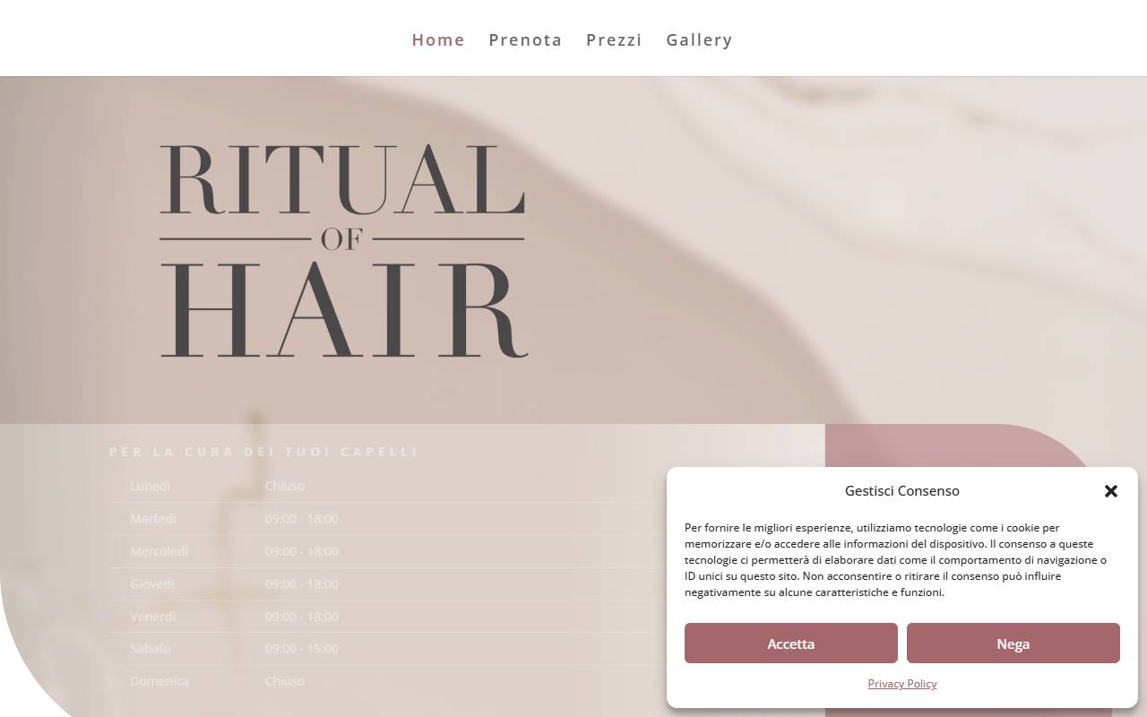 Anteprima del sito: Ritual of Hair Sagl