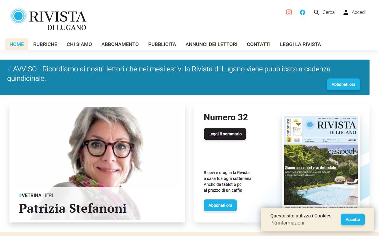 Anteprima del sito: Società Editrice Rivista di Lugano SA