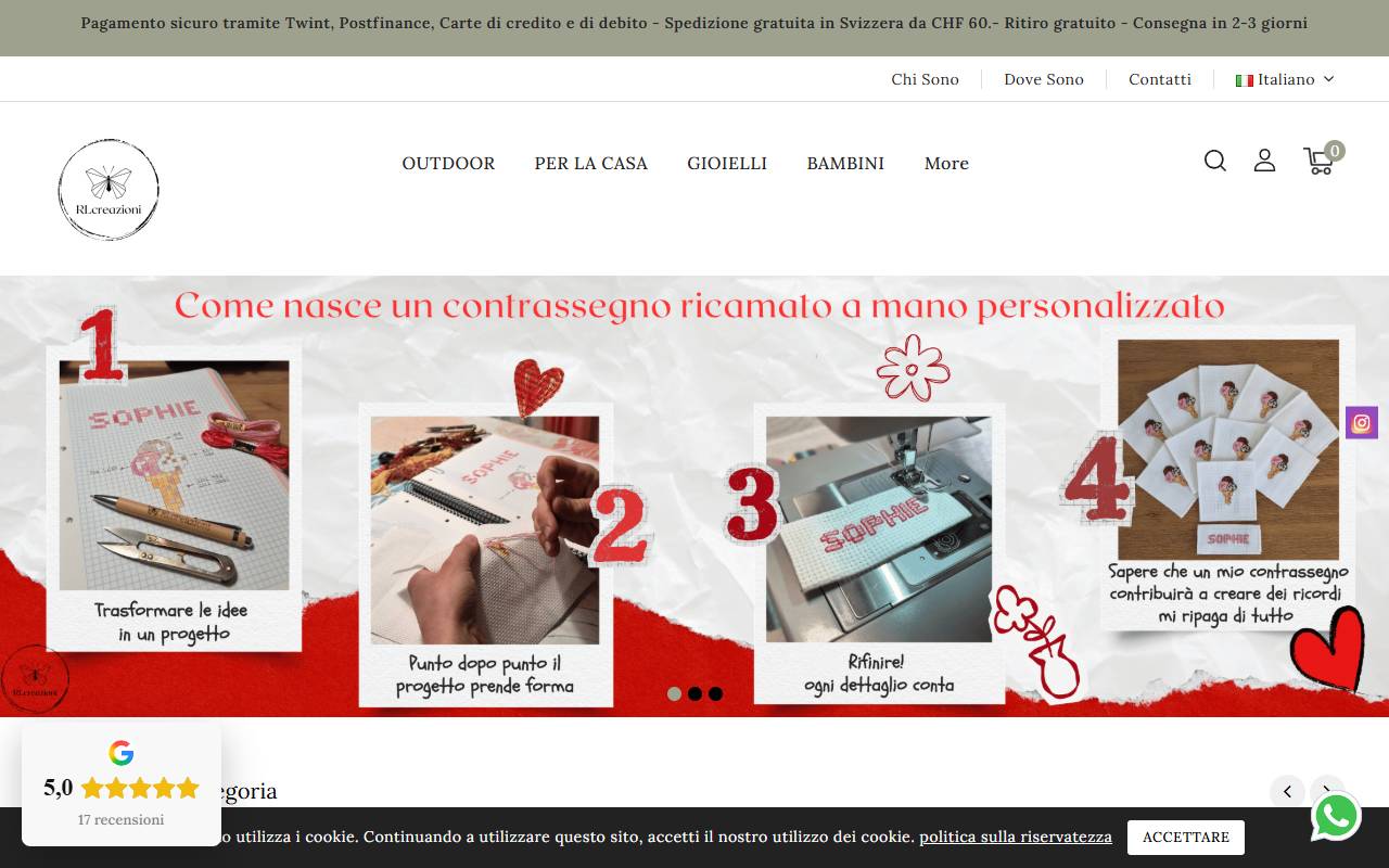 Anteprima del sito: RLcreazioni di Roberta Piffaretti