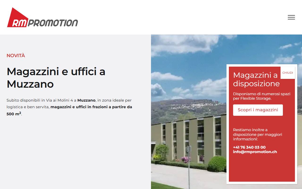 Anteprima del sito: RM Promotion Sagl