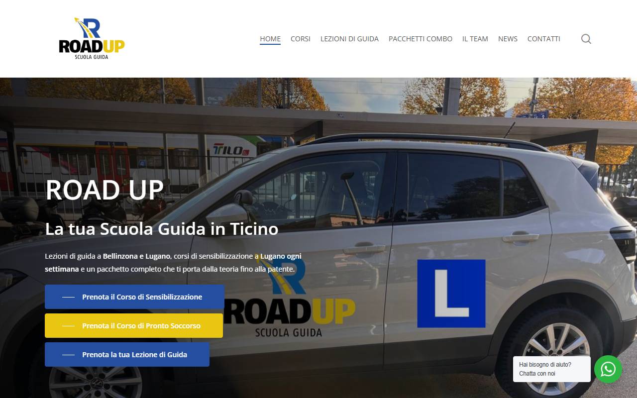 Anteprima del sito: Scuola guida RoadUp di Zona Italia