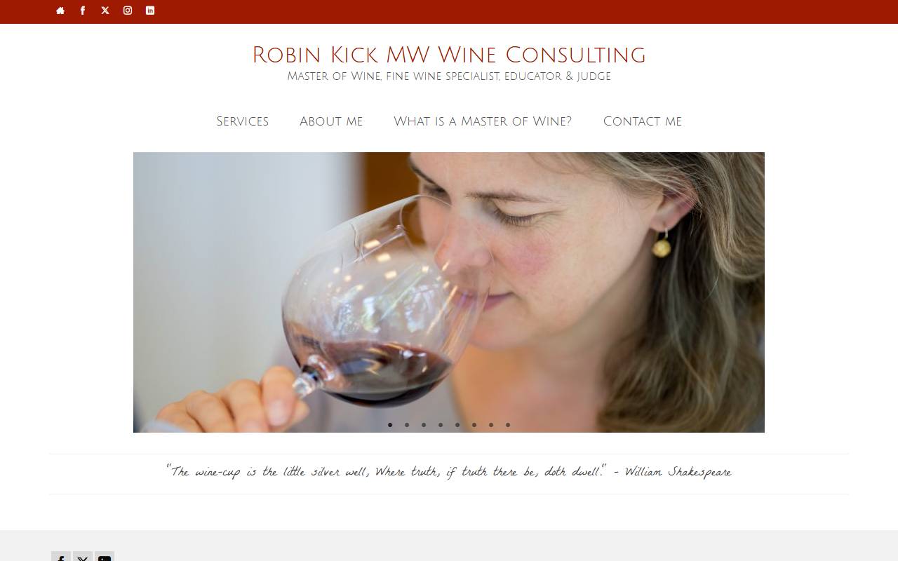 Anteprima del sito: Robin Kick MW Wine Consulting