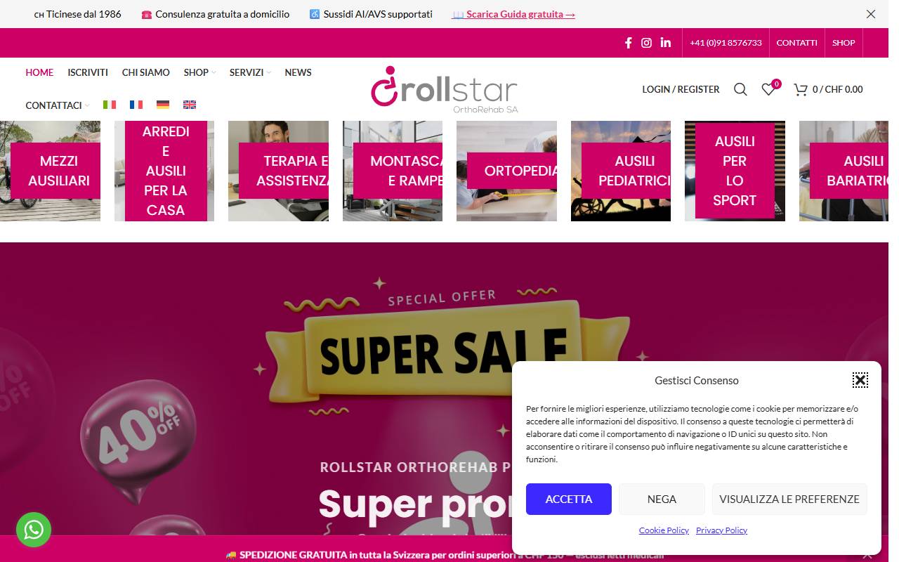 Anteprima del sito: Roll-Star Orthorehab SA