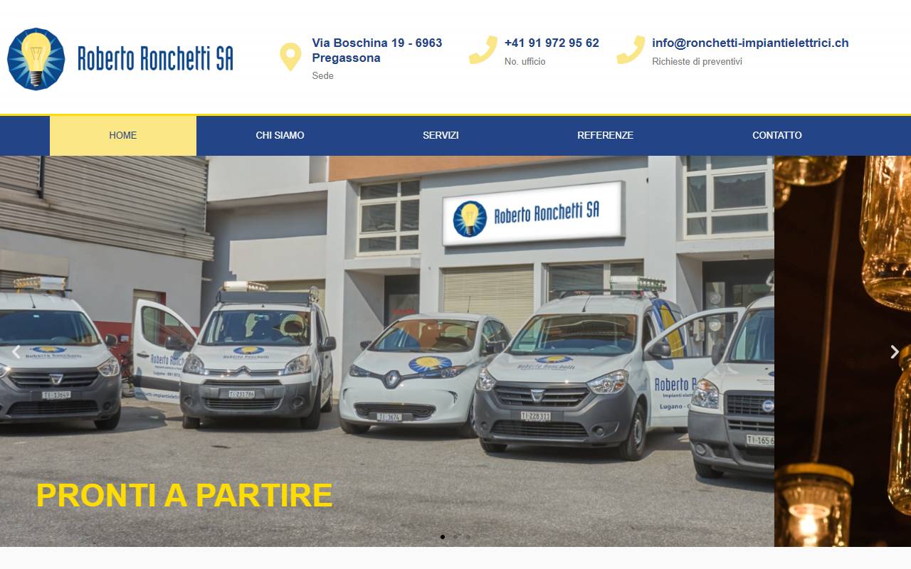 Anteprima del sito: Roberto Ronchetti Impianti Elettrici SA