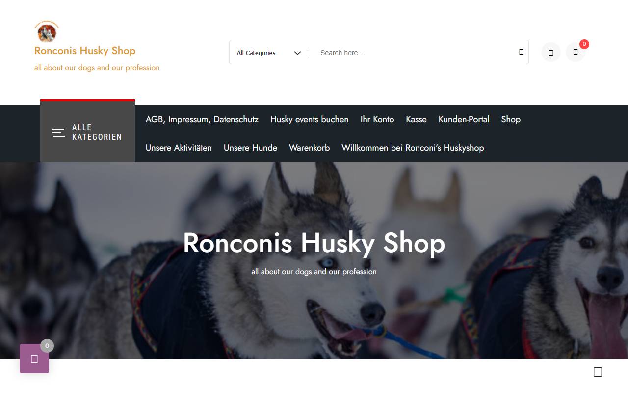 Anteprima del sito: Ronconi's Husky Shop