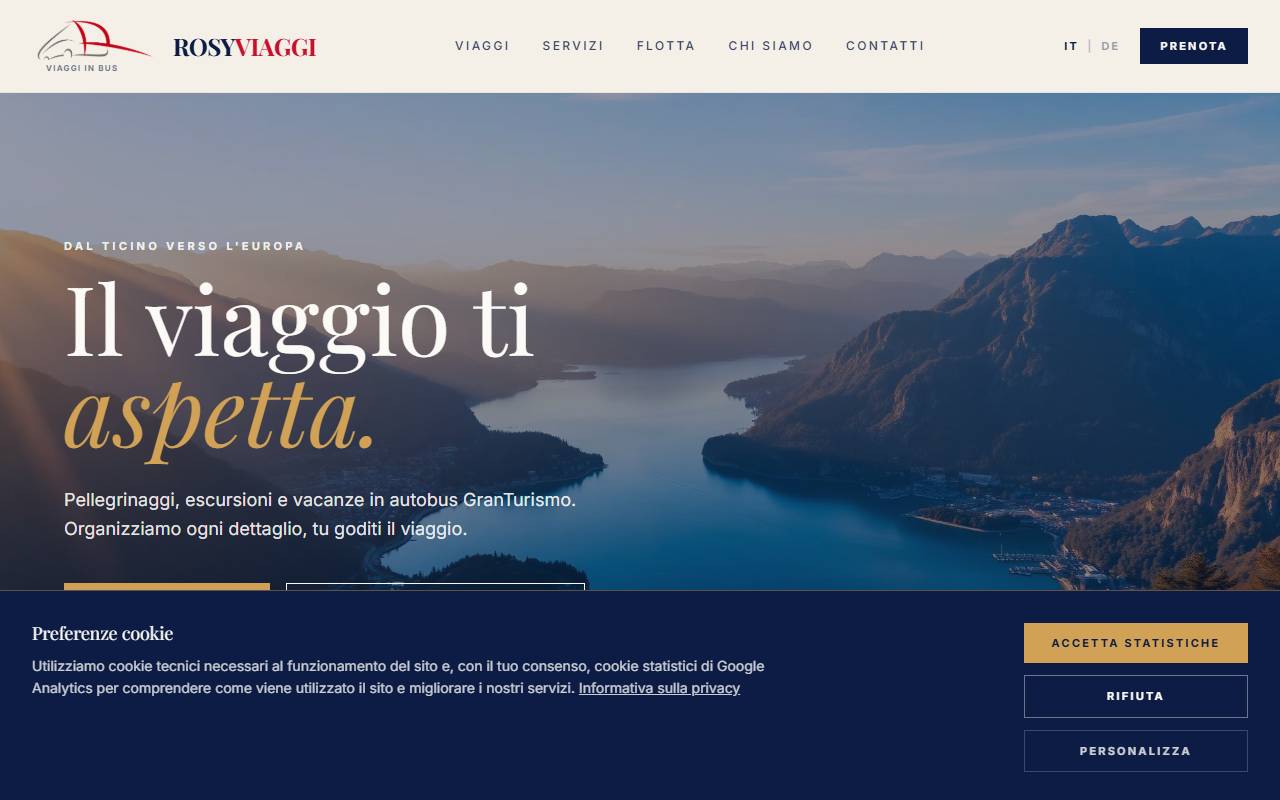 Anteprima del sito: Rosy Viaggi garage e commercio automezzi Sagl
