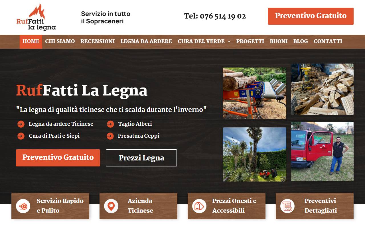 Anteprima del sito: RufFatti la legna