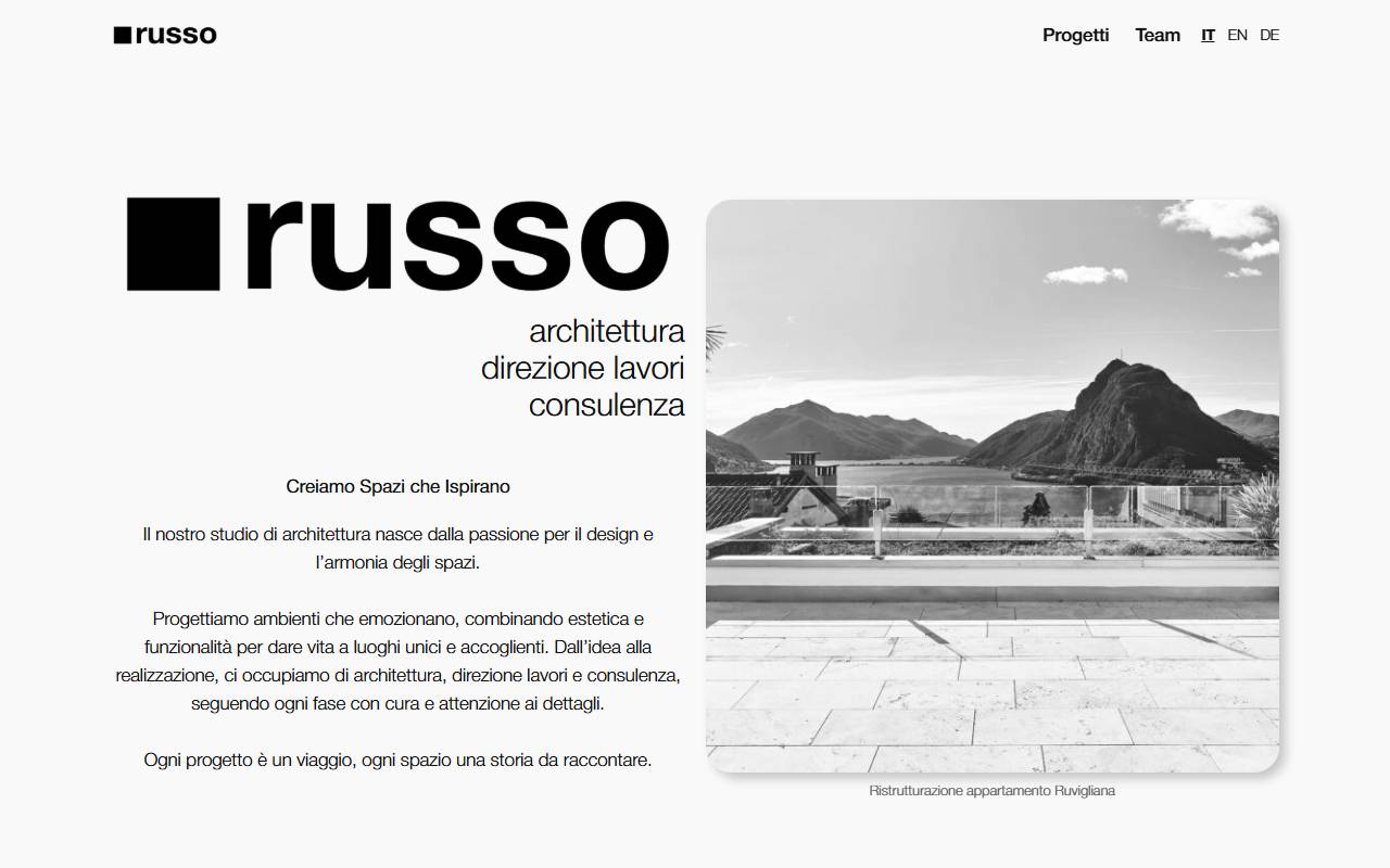 Anteprima del sito: Russo Architecture Sagl