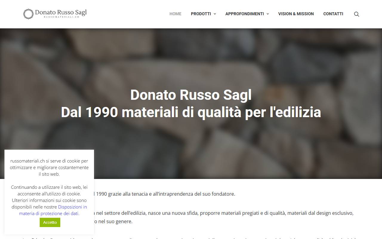 Anteprima del sito: Donato Russo Sagl