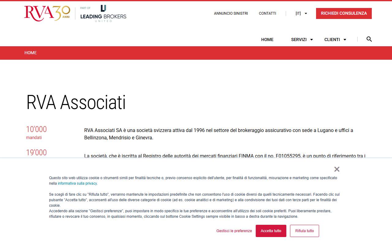 Anteprima del sito: RVA ASSOCIATI SA