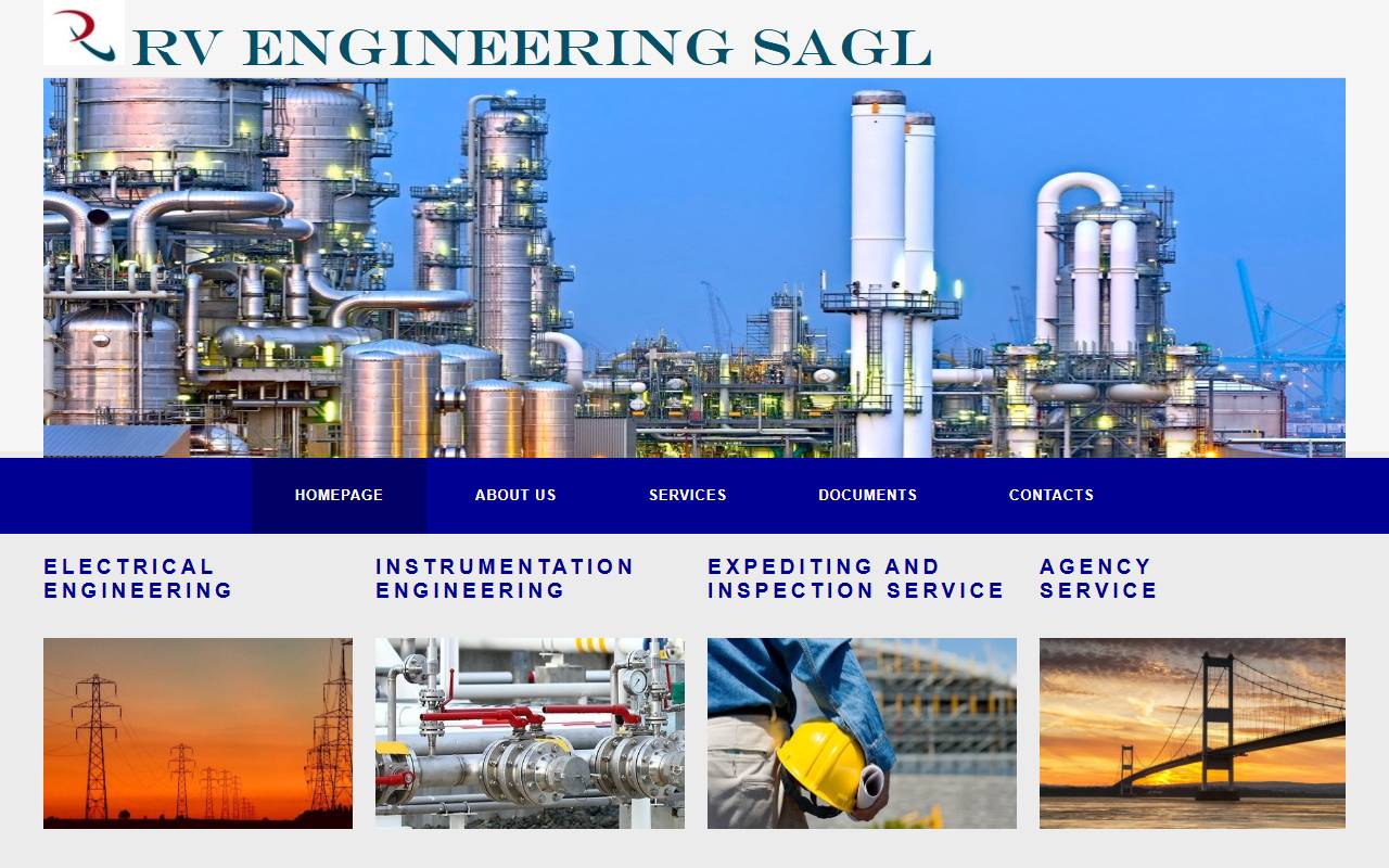 Anteprima del sito: RV Engineering Sagl