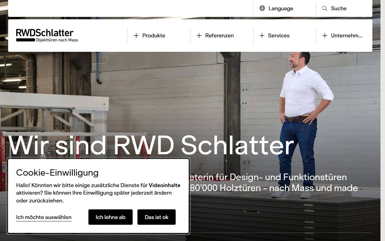Anteprima del sito: RWD Schlatter AG, Succursale di Torricella-Taverne