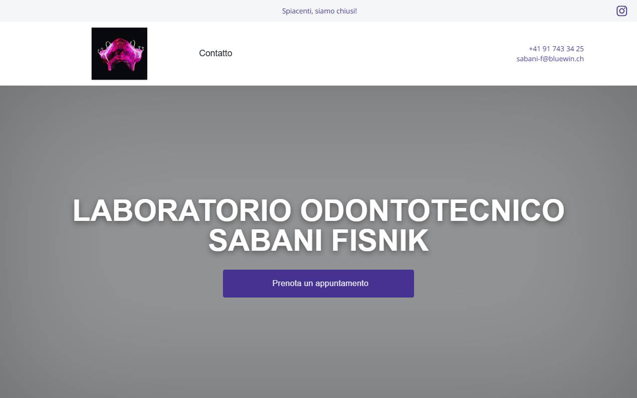 Anteprima del sito: Laboratorio Odontotecnico Sabani Fisnik