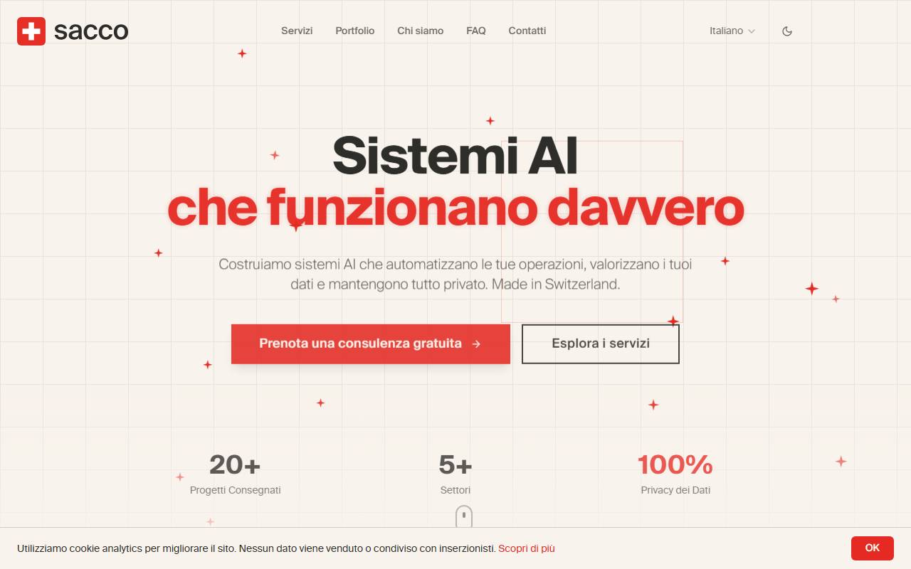 Anteprima del sito: Sacco AI Consulting