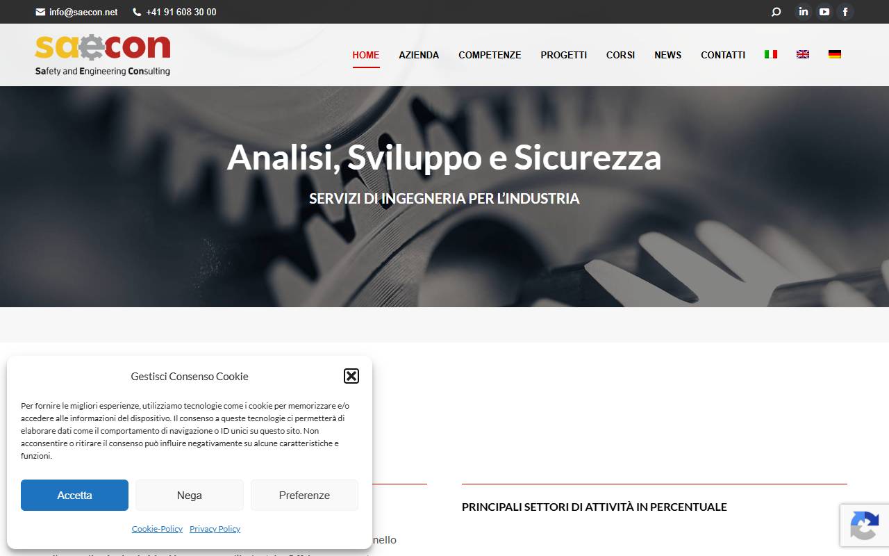 Anteprima del sito: SAECON Sagl
