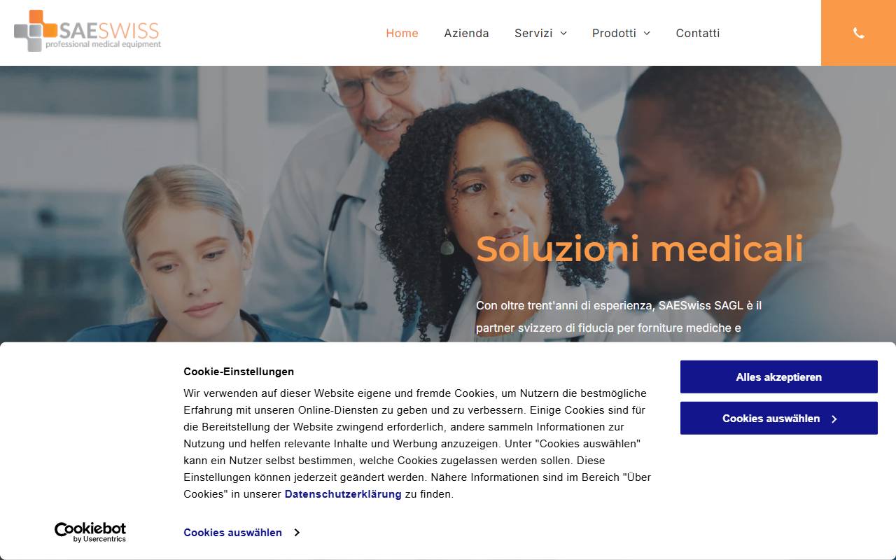 Anteprima del sito: SAESwiss SAGL