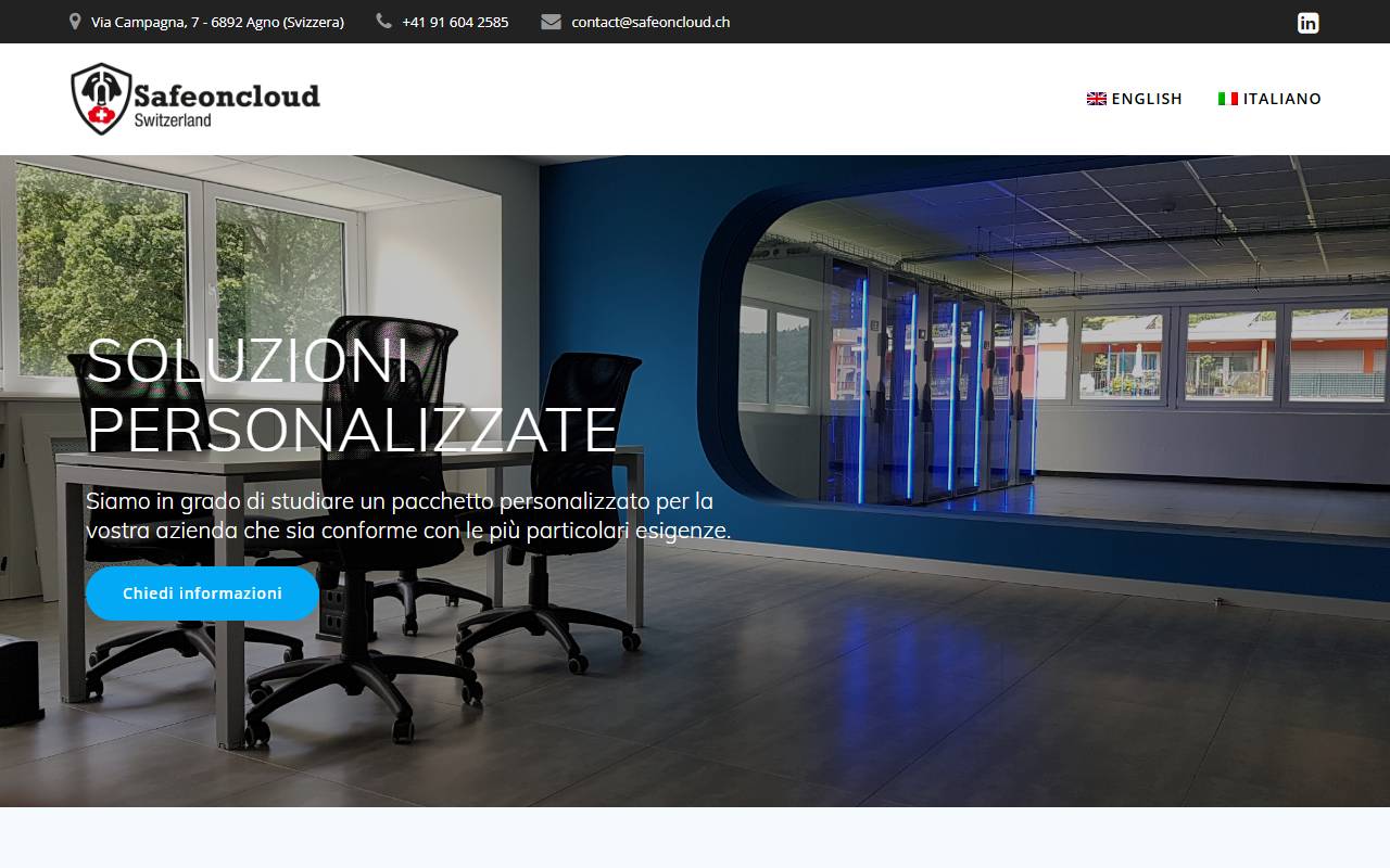 Anteprima del sito: Safeoncloud SA