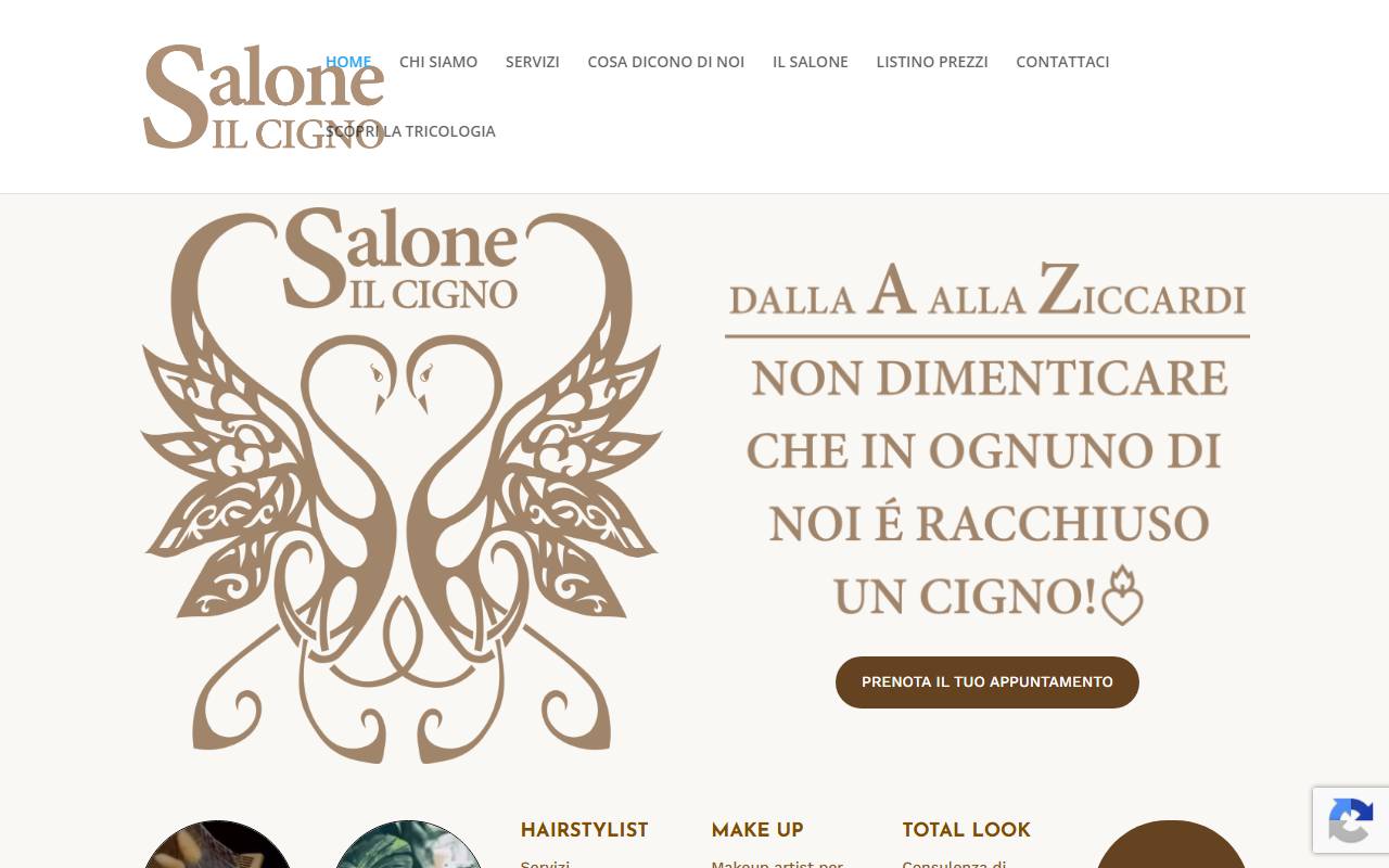 Anteprima del sito: Salone il Cigno di Veronica Ziccardi