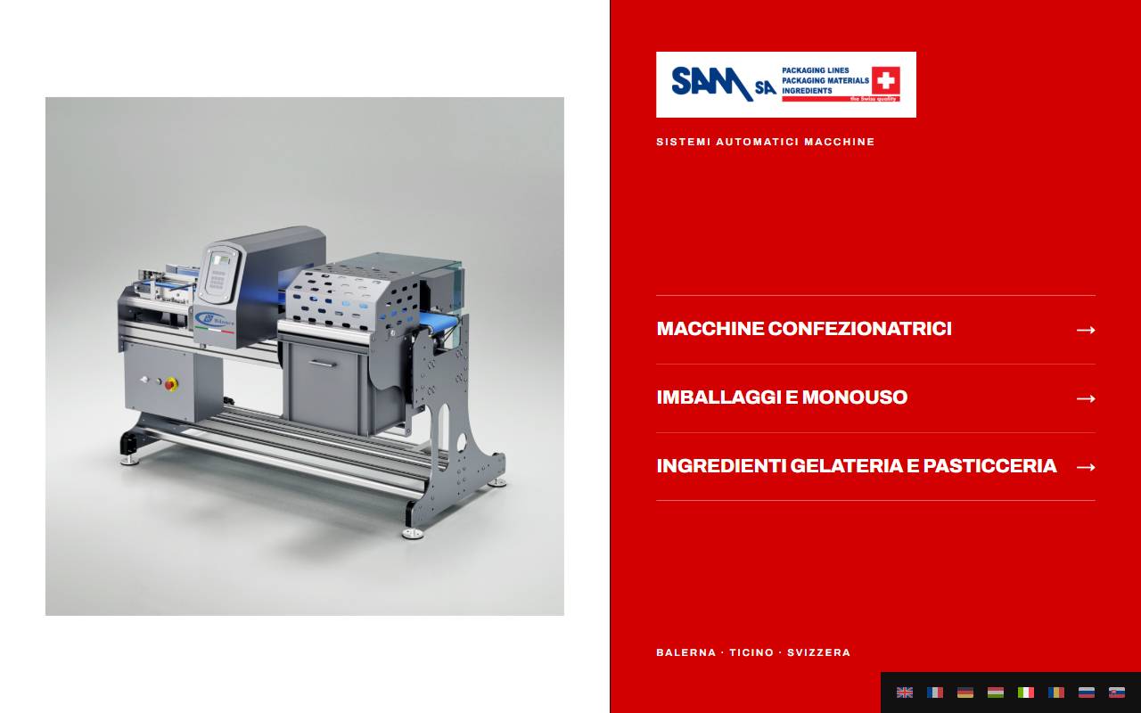 Anteprima del sito: S.A.M. Sistemi Automatici Macchine SA