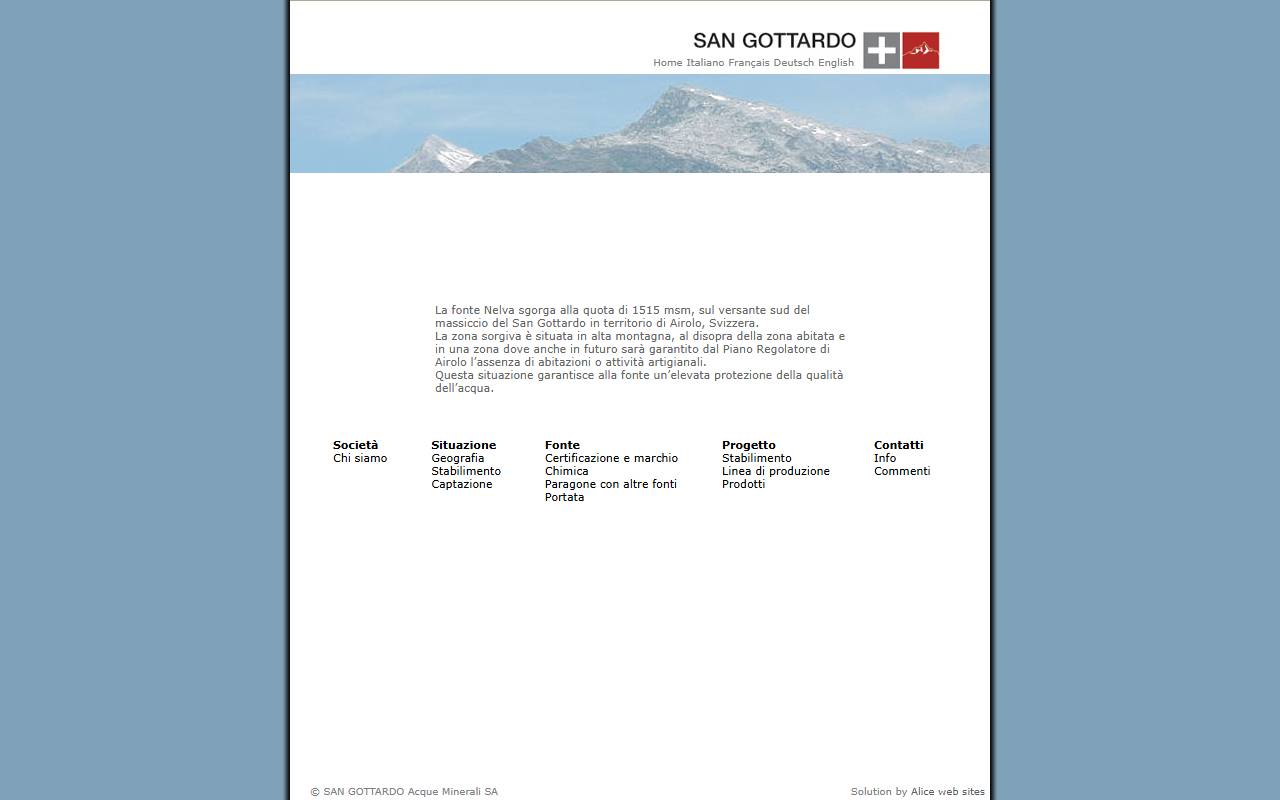 Anteprima del sito: San Gottardo Acque Minerali SA