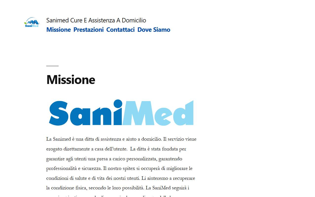Anteprima del sito: SANIMED SAGL