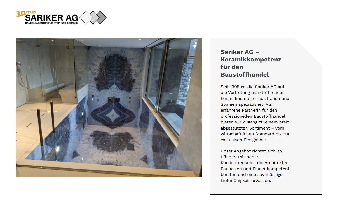 Anteprima del sito: Sariker AG