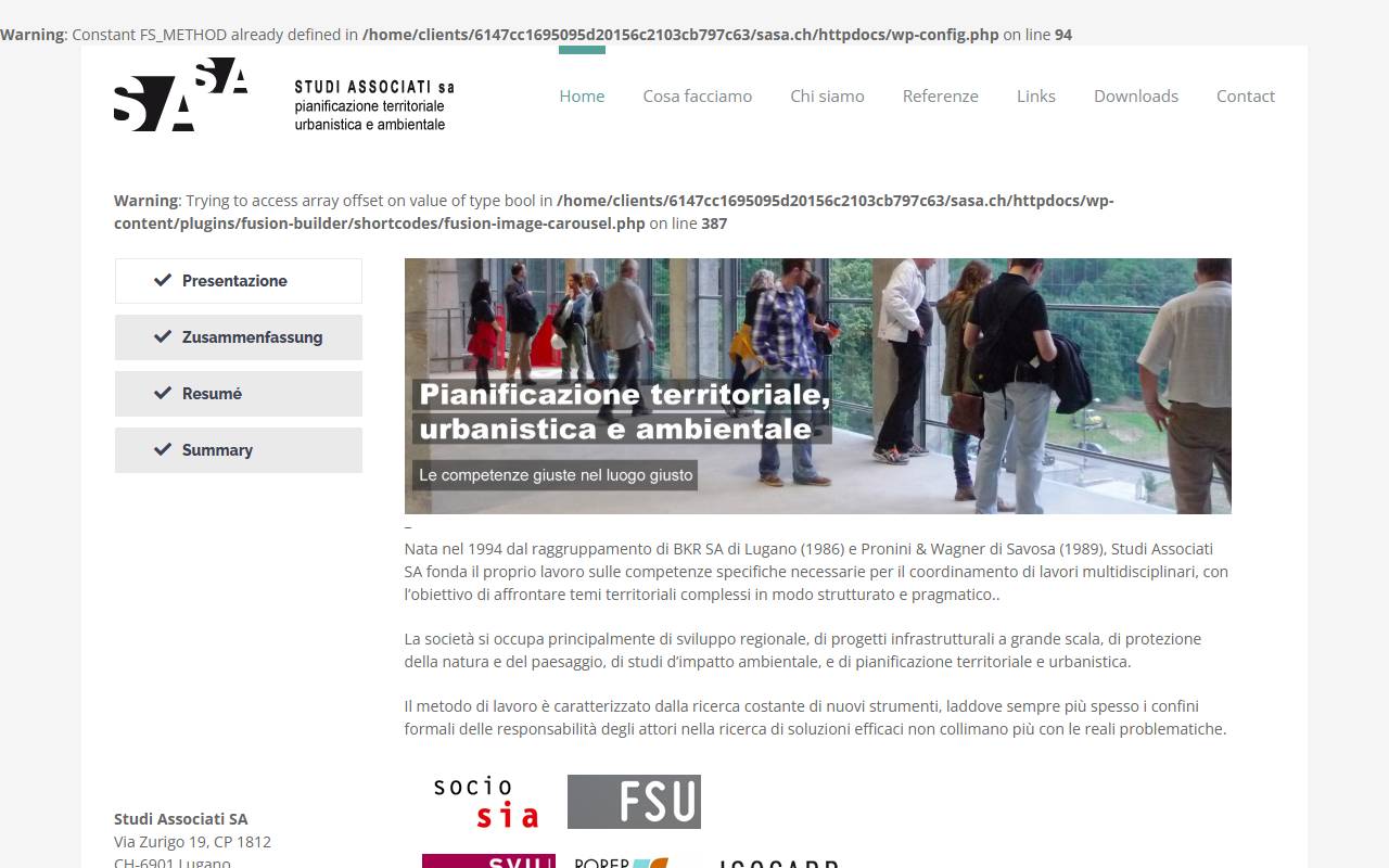 Anteprima del sito: Studi Associati SA