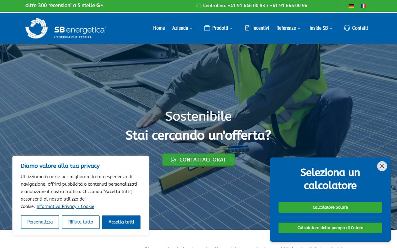 Anteprima del sito: SB energetica SA