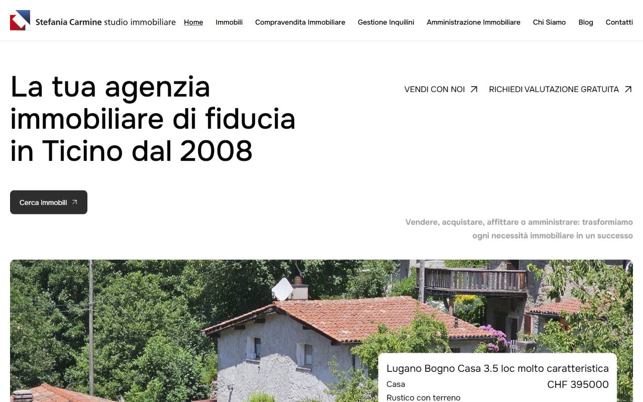Anteprima del sito: Studio Immobiliare Stefania Carmine Sagl