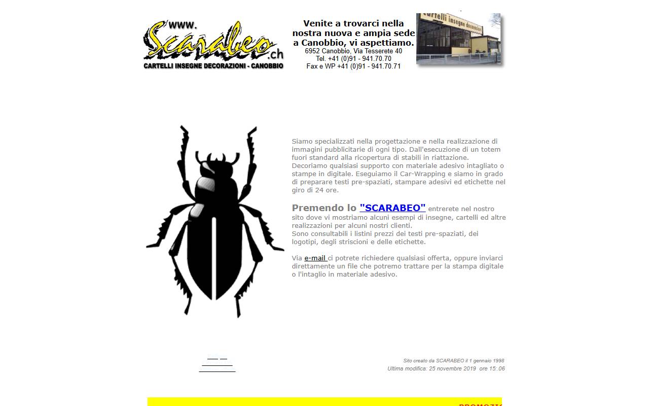 Anteprima del sito: SCARABEO di FRANCO CATTANEO