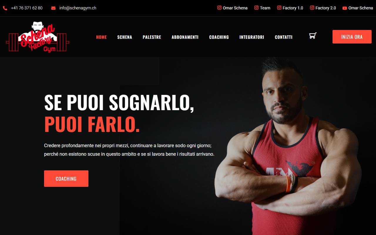 Anteprima del sito: Schena Factory Gym Sagl