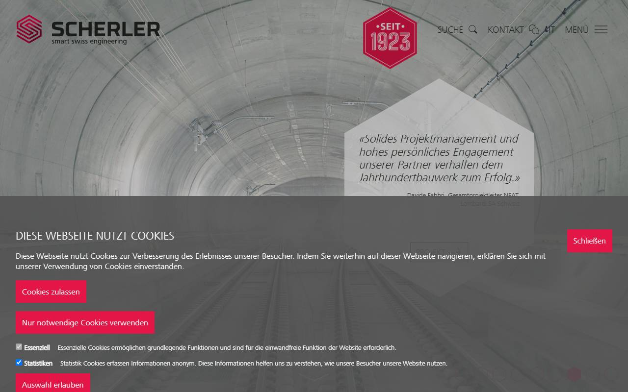 Anteprima del sito: SCHERLER AG