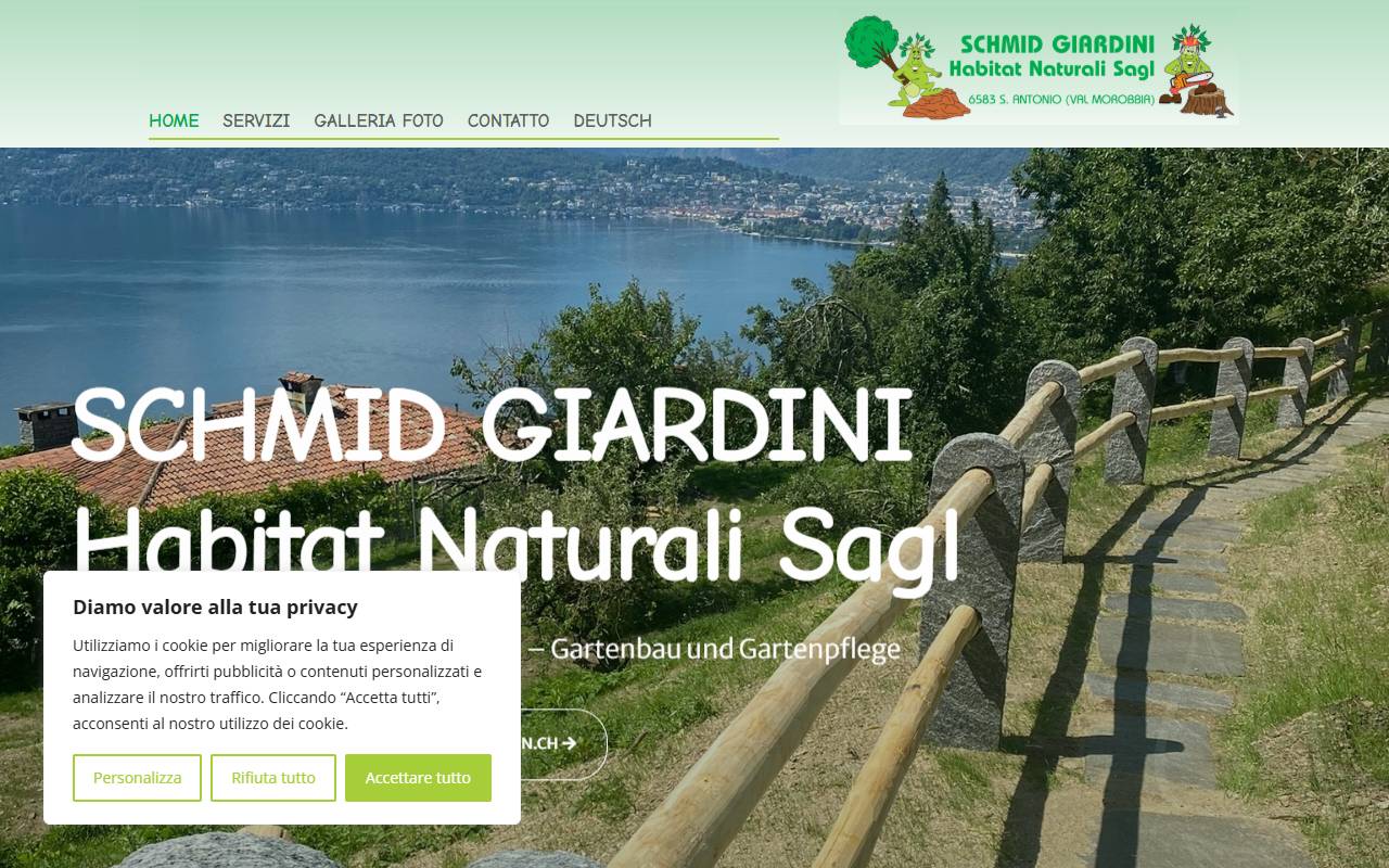 Anteprima del sito: SCHMID GIARDINI Habitat Naturali Sagl