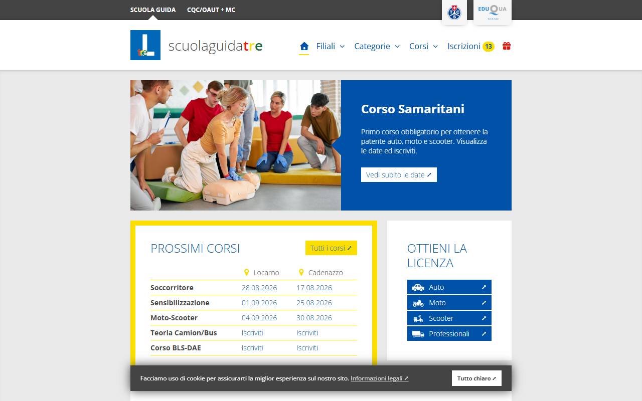 Anteprima del sito: scuolaguidatre SNC
