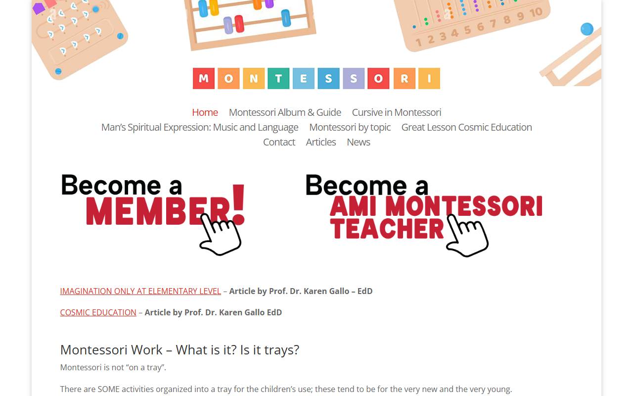 Anteprima del sito: ASSOCIAZIONE LA CASA DEI BAMBINI MARIA MONTESSORI