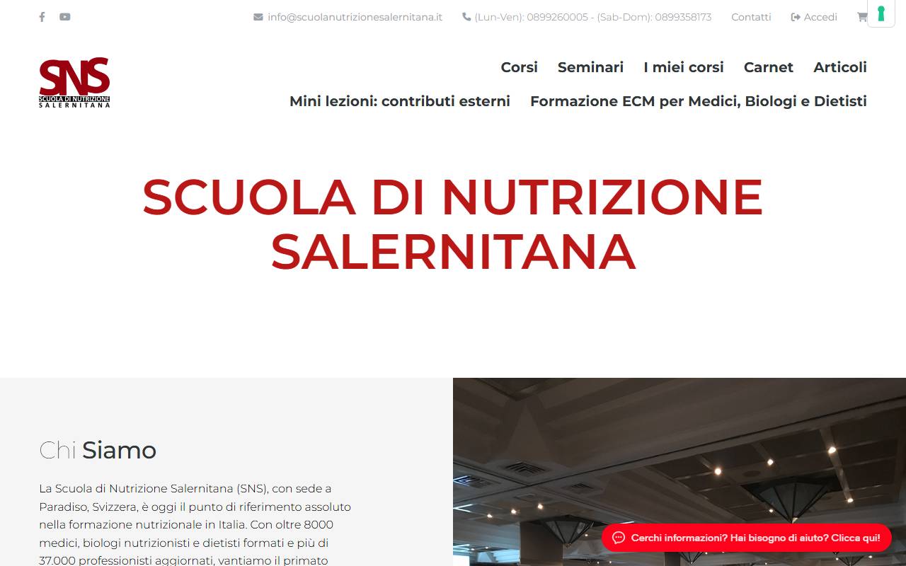 Anteprima del sito: SNS for Life Sagl