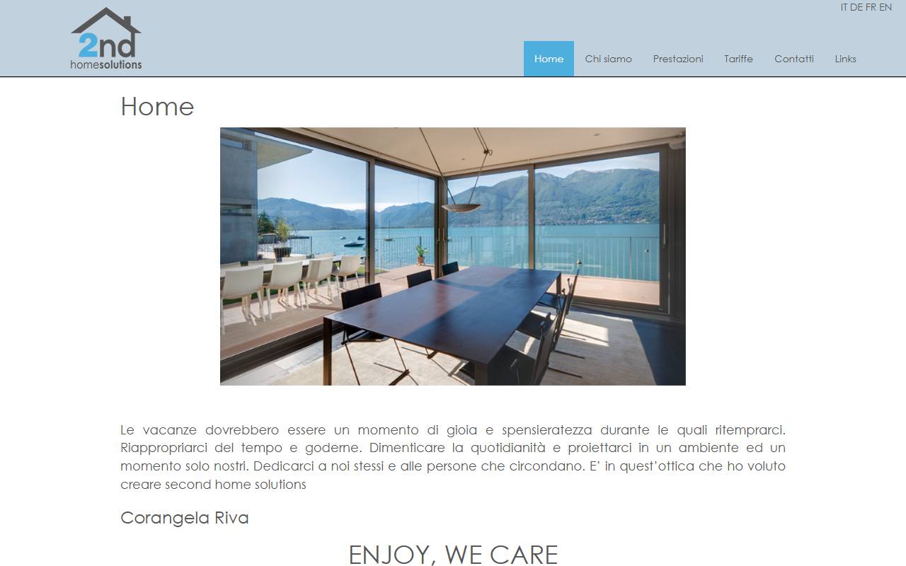 Anteprima del sito: SECOND HOME SOLUTIONS di CORANGELA RIVA