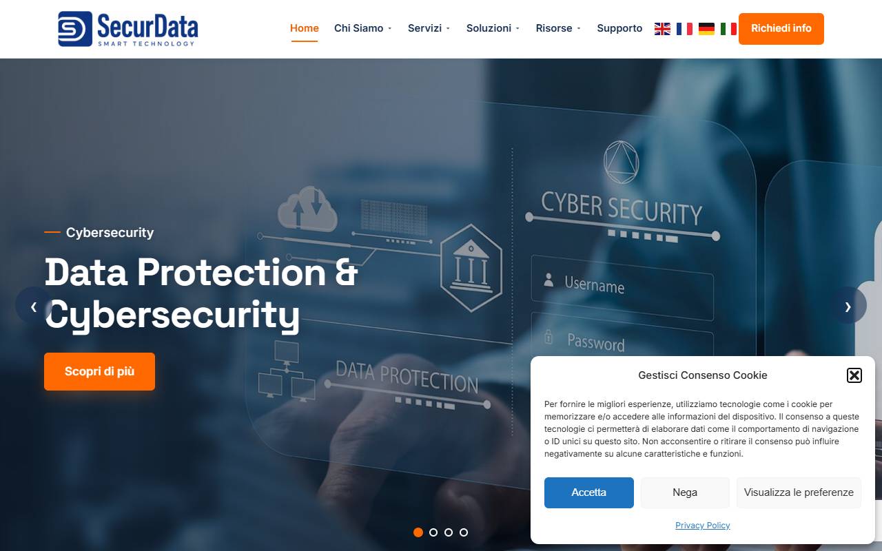 Anteprima del sito: SecurData Sagl