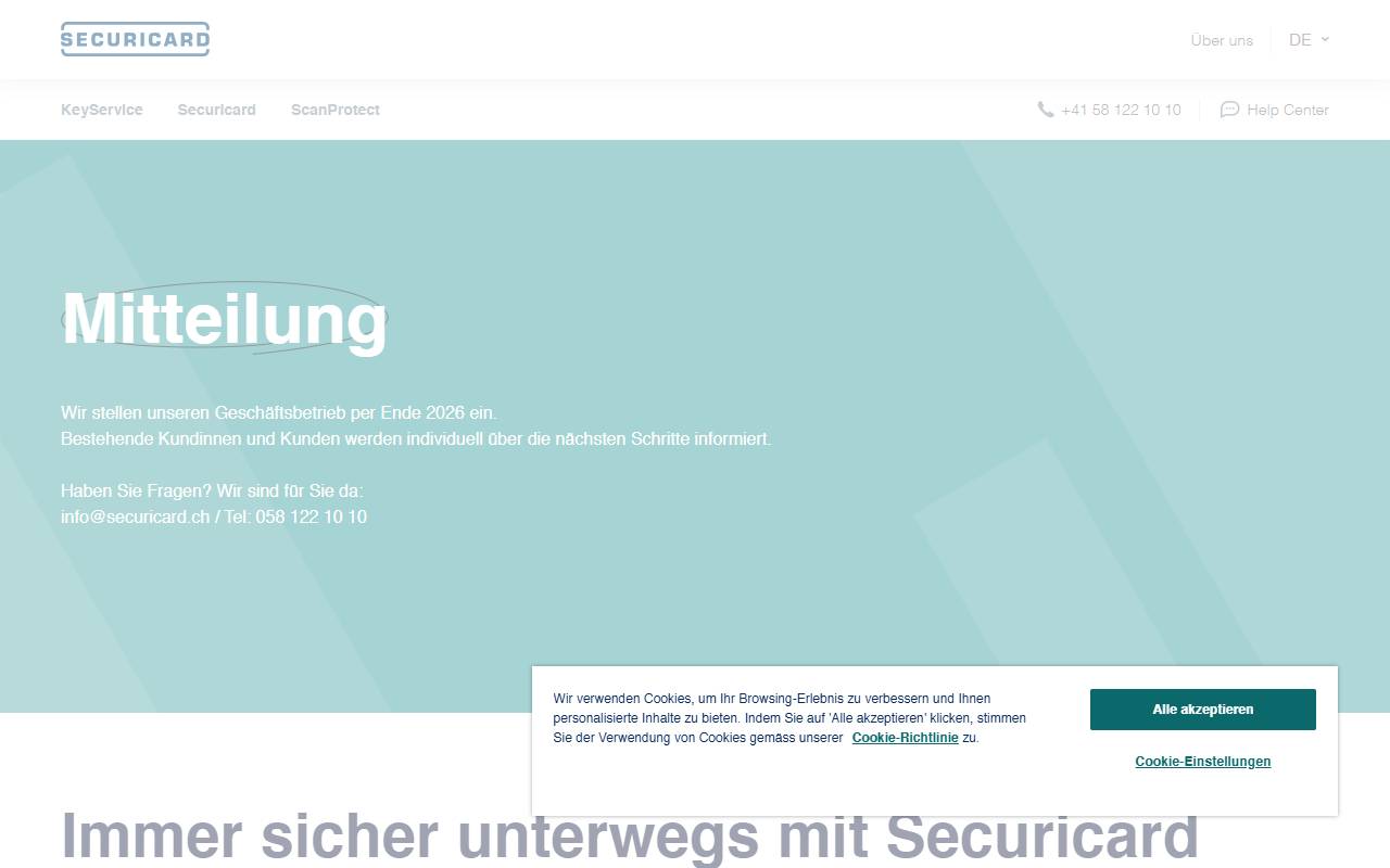 Anteprima del sito: Securicard SA