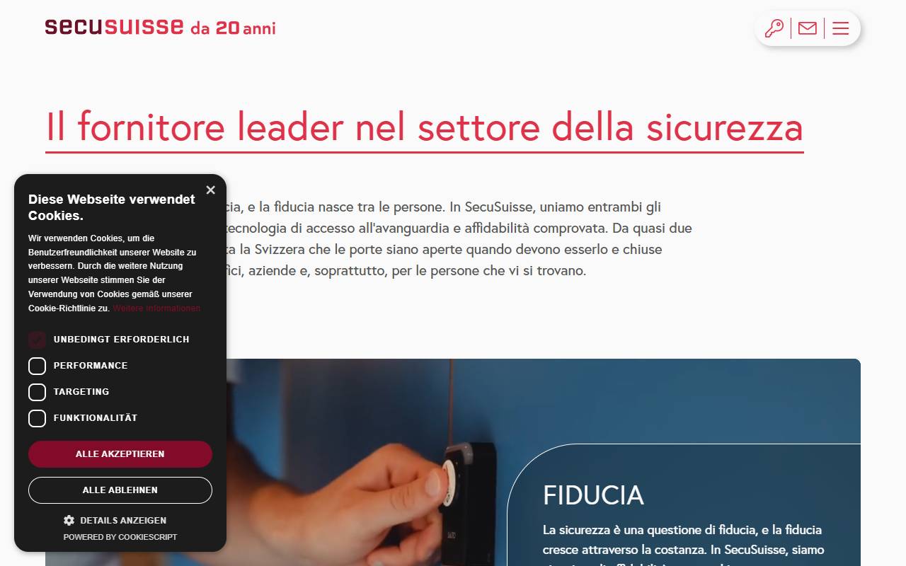 Anteprima del sito: SecuSuisse AG, succursale di Lugano