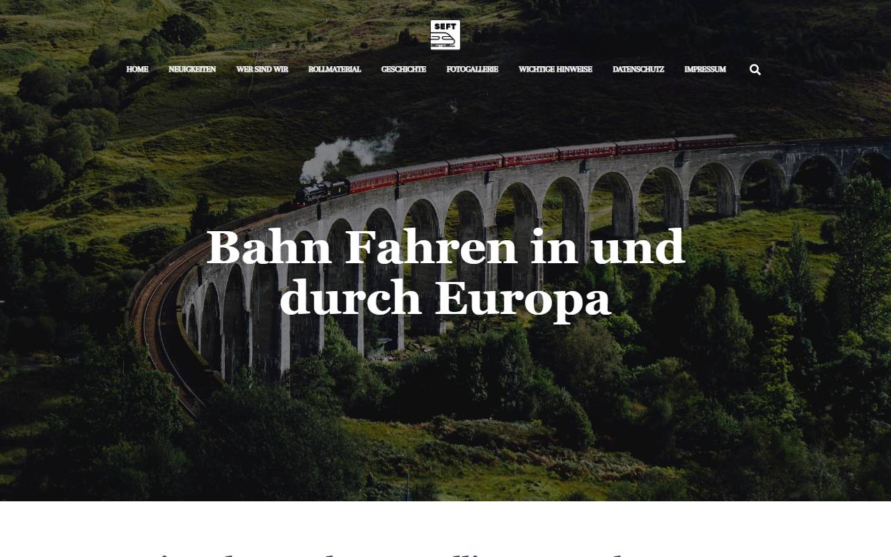 Anteprima del sito: Società Esercizio Ferroviario Turistico (SEFT)