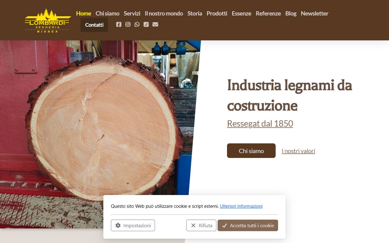 Anteprima del sito: Segheria Lombardi Sagl