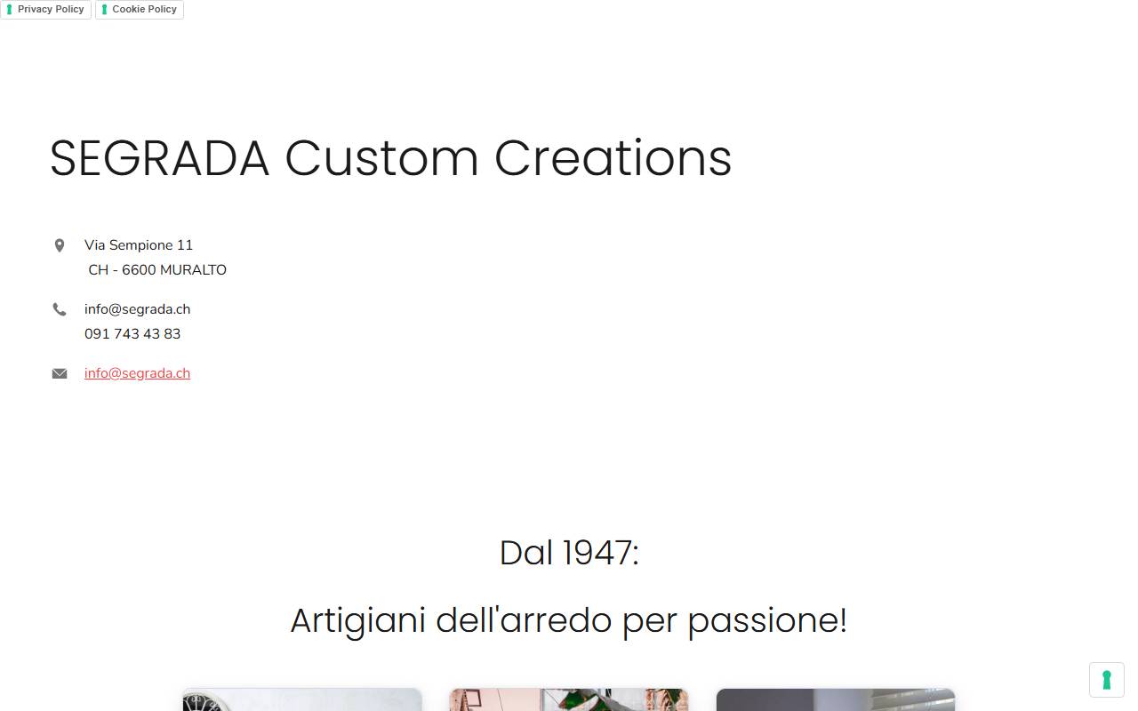 Anteprima del sito: Segrada & Co arredamenti