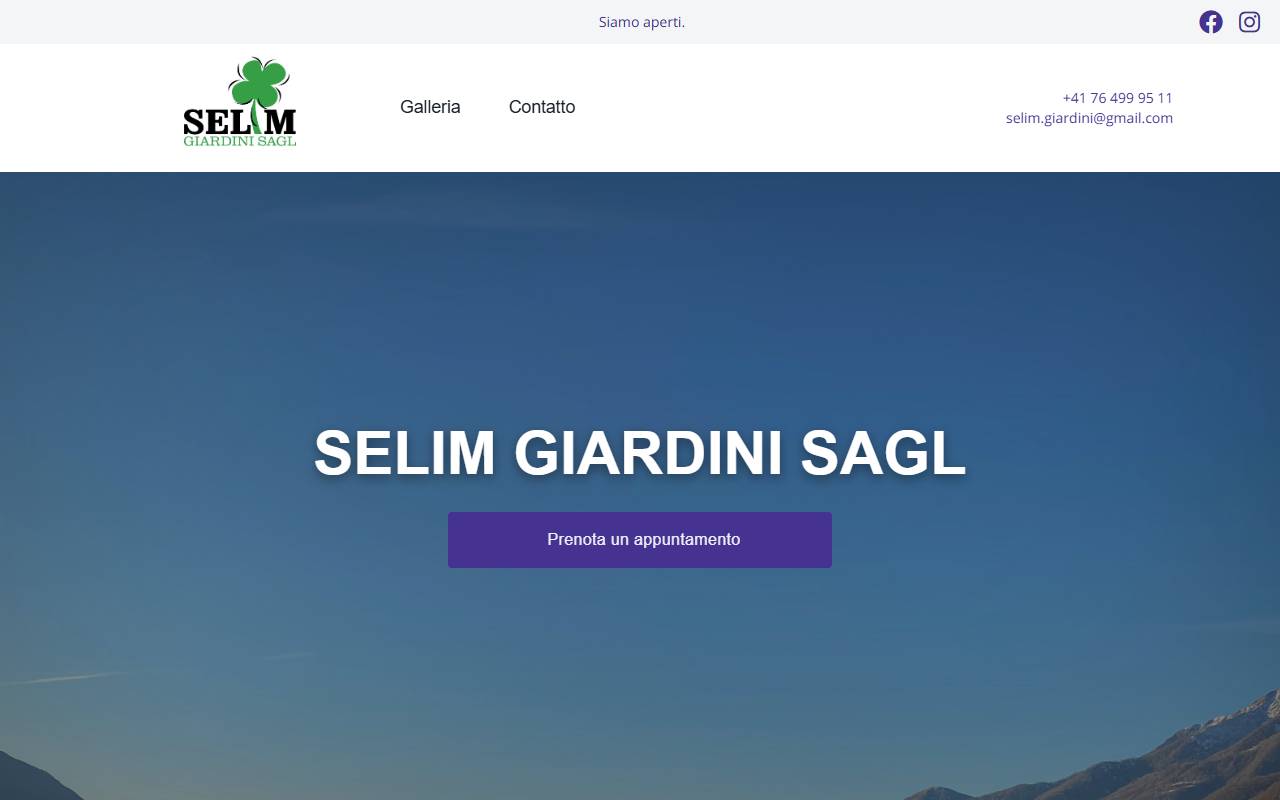 Anteprima del sito: Selim Giardini Sagl