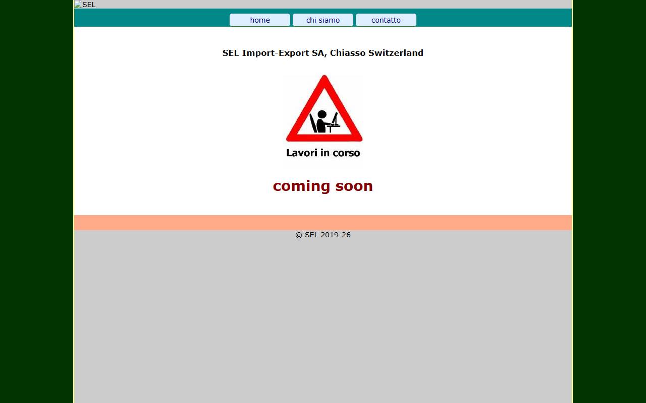 Anteprima del sito: SEL Import Export SA