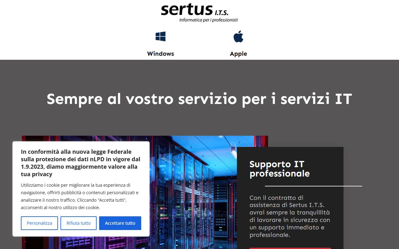 Anteprima del sito: Sertus I.T.S. SA